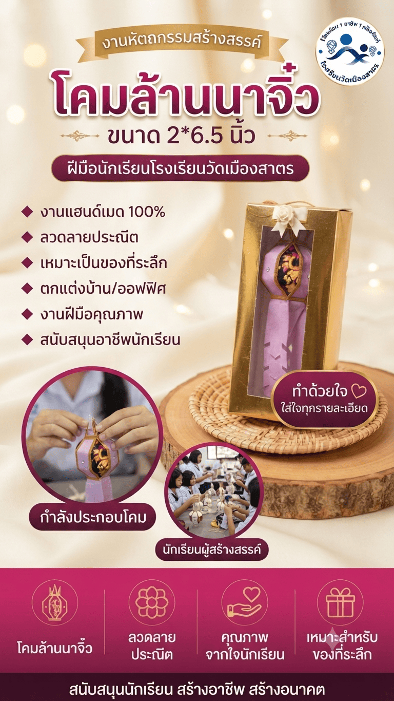 โึคมล้านนาจิ๋ว ขนาด 2*6.5 นิ้ว (งานใส่แพคเกจกล่องเล็ก)