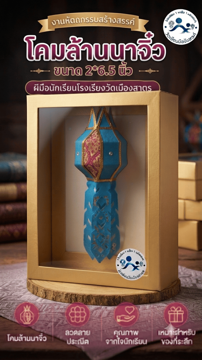 โึคมล้านนาจิ๋ว ขนาด 2*6.5 นิ้ว (งานใส่แพคเกจกล่องใหญ่)