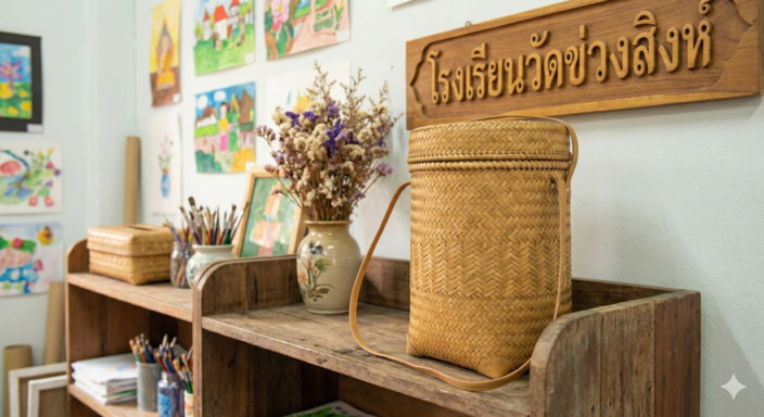 ก่องข้าวไม้ไผ่จักสานประยุกต์